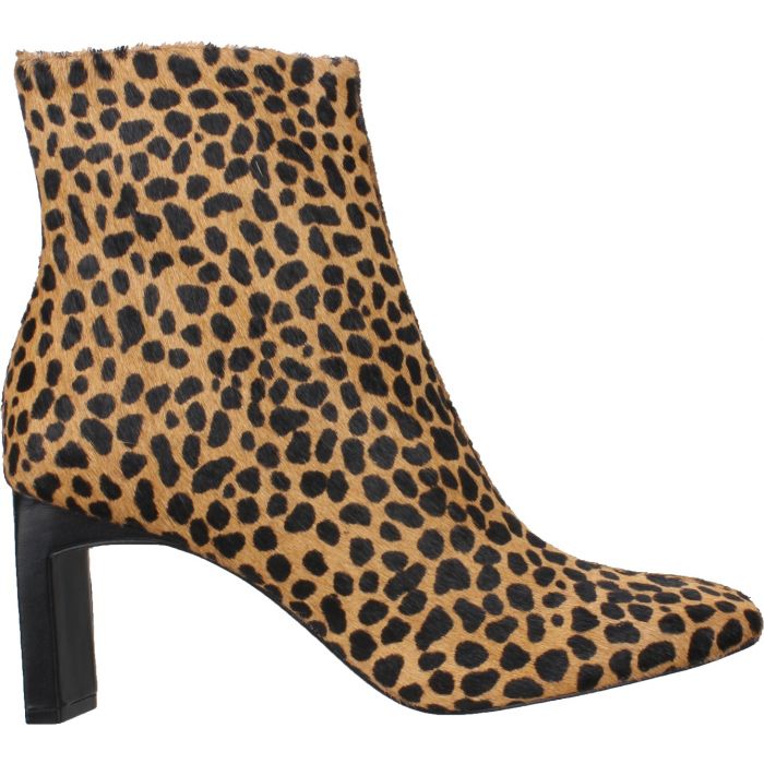 Carrano Abigail Fur Leather Dress Boot Cheetah Black Heel