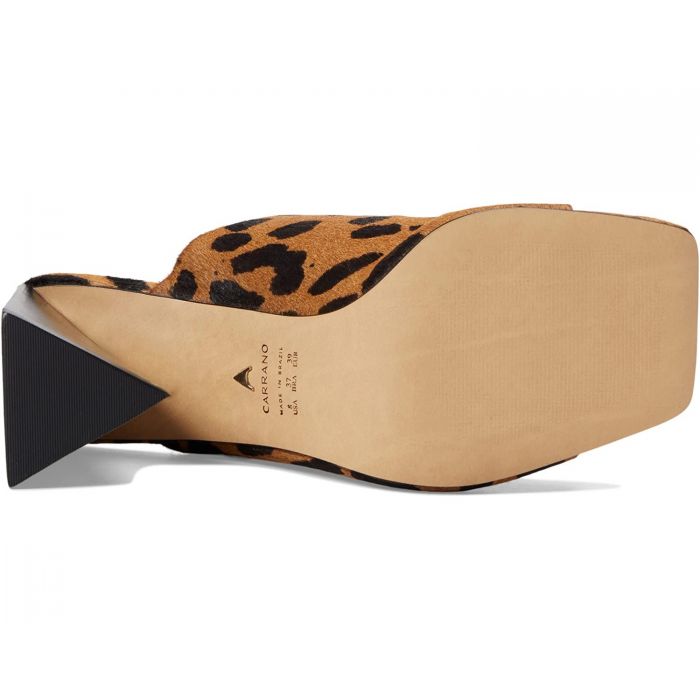 Carrano Mila Leather Slide Sandal Leopard