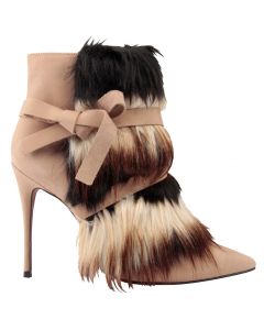 Carrano Farrah Leather Stiletto Boot w/Fur